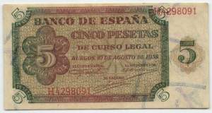 5 Pesetas 1938